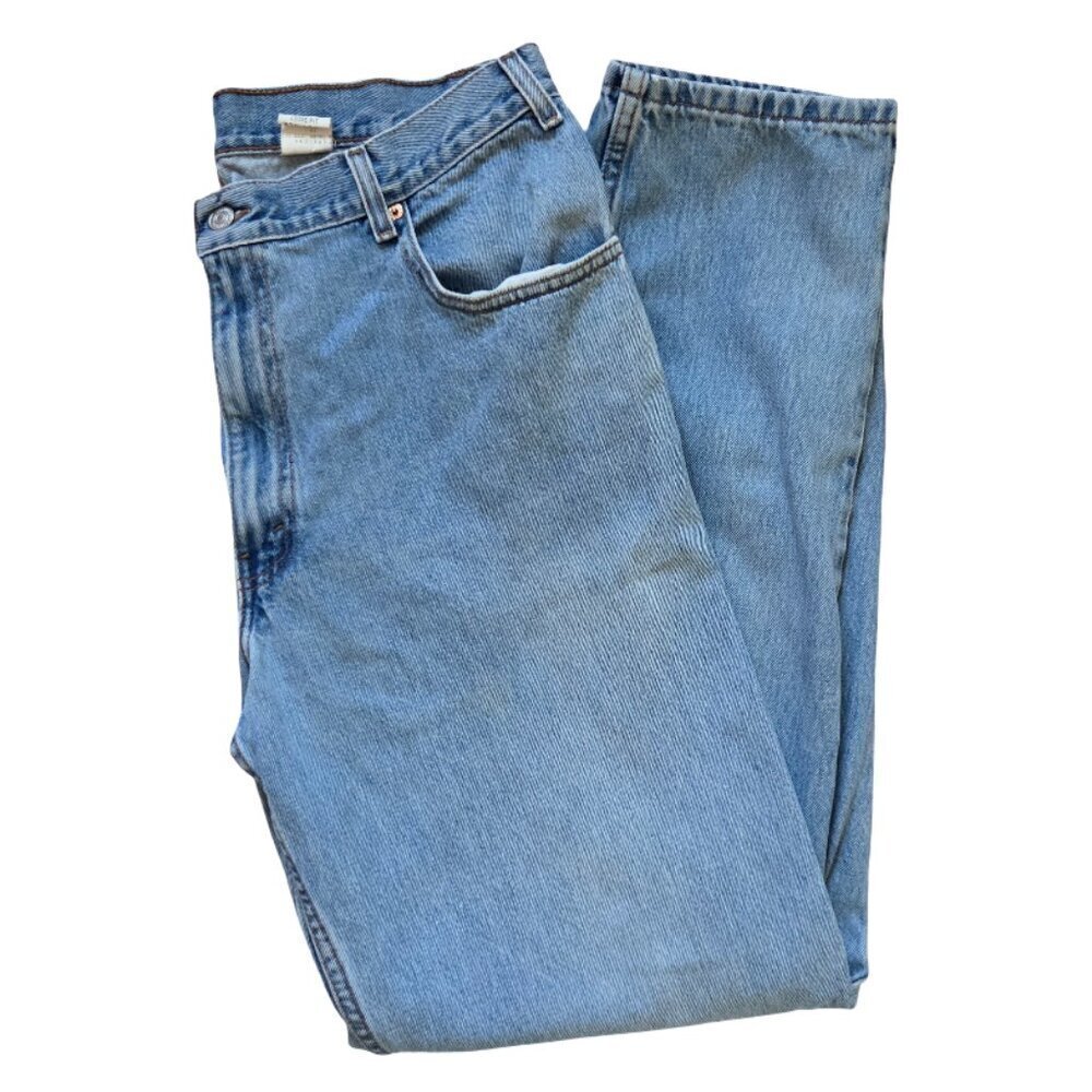 Vintage Levis 560 Jeans Mens size 36x34 Loose Fit Tapered Light Blue Denim Y2K